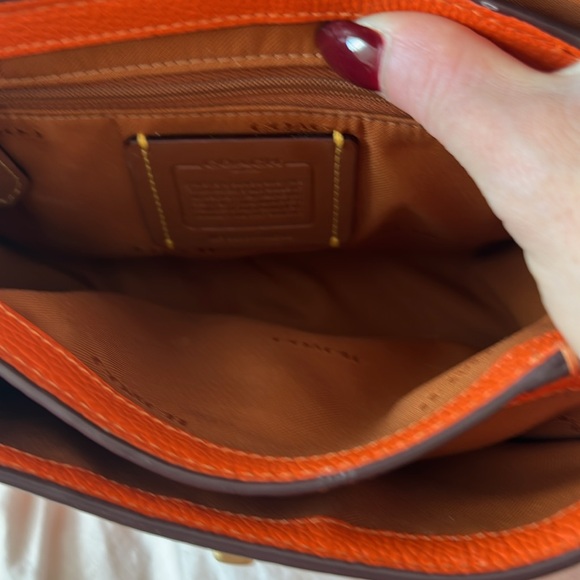 Coach Cassie 19 Orange Gold Crossbody Bag with Chain Strap - Picture 5 of 8